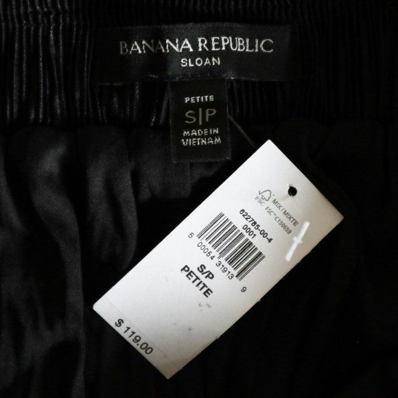 Banana Republic Black Satin Pleated Wide Leg Flowy Plisse Pant NWT - Picture 9 of 11